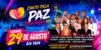 Rio de Janeiro recebe a 3ª edição do Canto Pela Paz com grandes nomes da música gospel e ação de doação de sangue