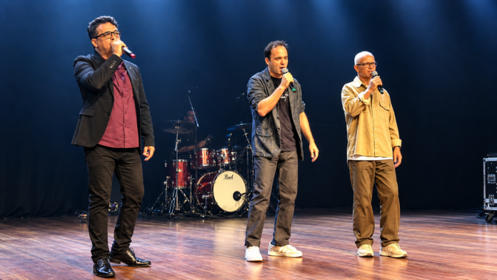 Os cantores Claudinho Maciel, Edu Silvera e Roberto Dom. Foto: Divulgação.